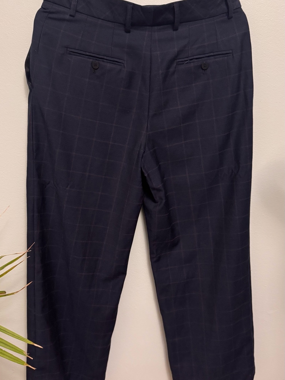 Classic Black Cropped Dress Pants - Sophisticated Windowpane - Picture 4 of 8
